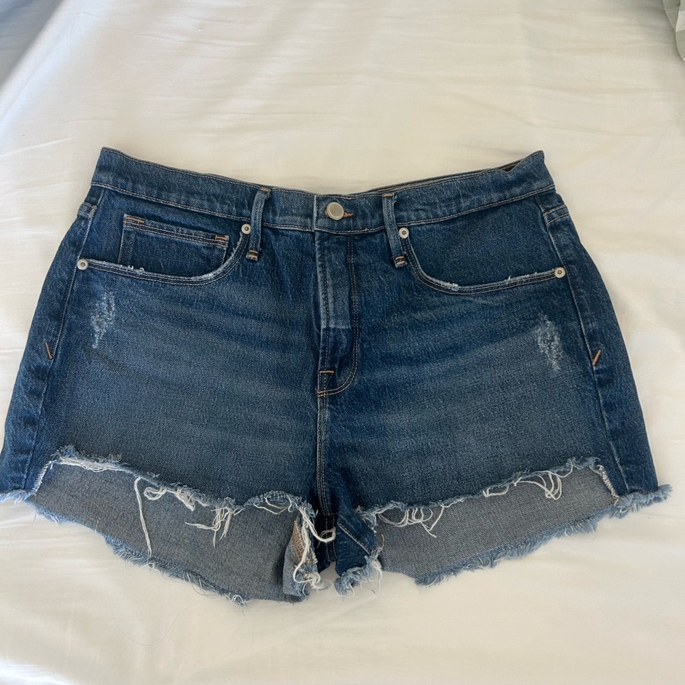 Good American Distressed Blue Jean Shorts